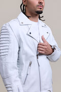Men's Trey Biker Jacket White