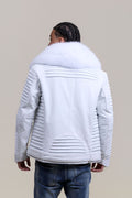 Men's Trey Biker Full Fox Fur Collar [Pure White]