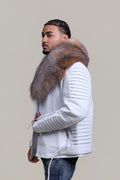 Men's Trey Biker Full Fox Fur Collar [Crystal]