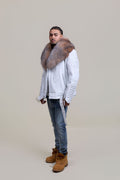 Men's Trey Biker Full Fox Fur Collar [Crystal]
