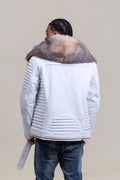 Men's Trey Biker Full Fox Fur Collar [Crystal]
