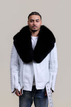 Men's Trey Biker Full Fox Fur Collar [Black Fox]