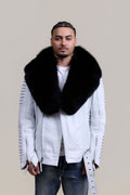 Men's Trey Biker Full Fox Fur Collar [Black Fox]