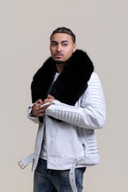 Men's Trey Biker Full Fox Fur Collar [Black Fox]