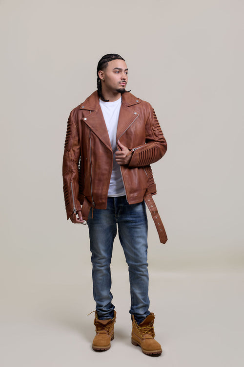 Men's Trey Biker Jacket [Caramel Crunch]