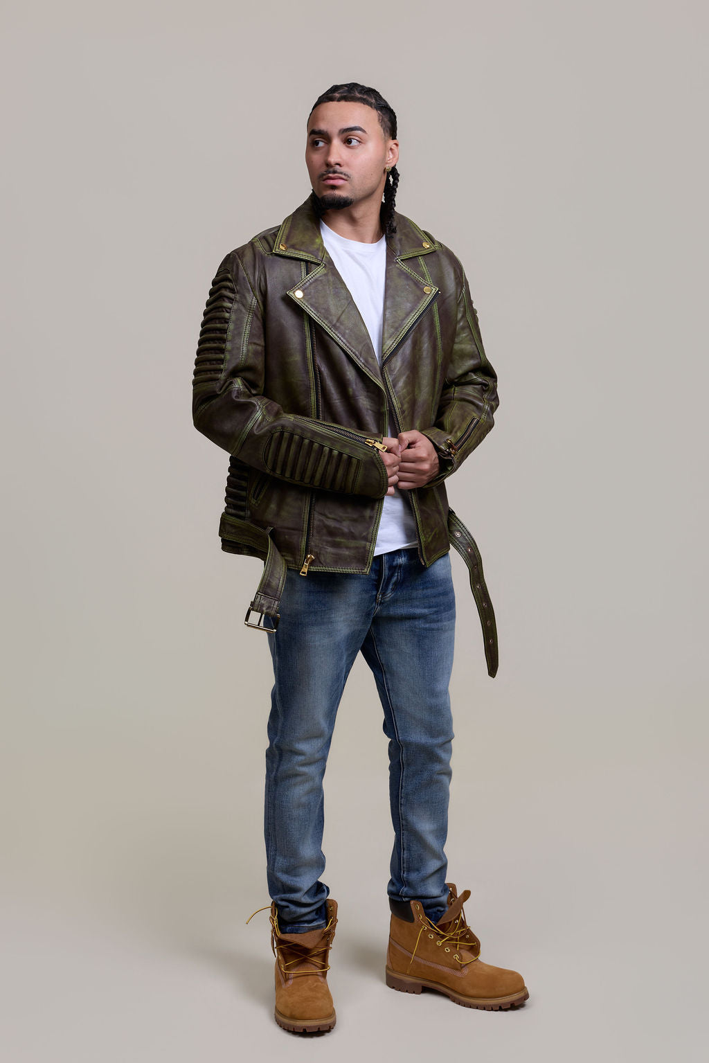Men's Trey Biker Jacket [Distressed Green]