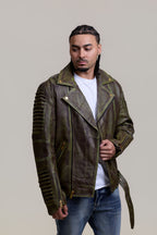Men's Trey Biker Jacket [Distressed Green]