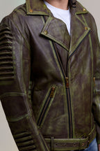 Men's Trey Biker Jacket [Distressed Green]