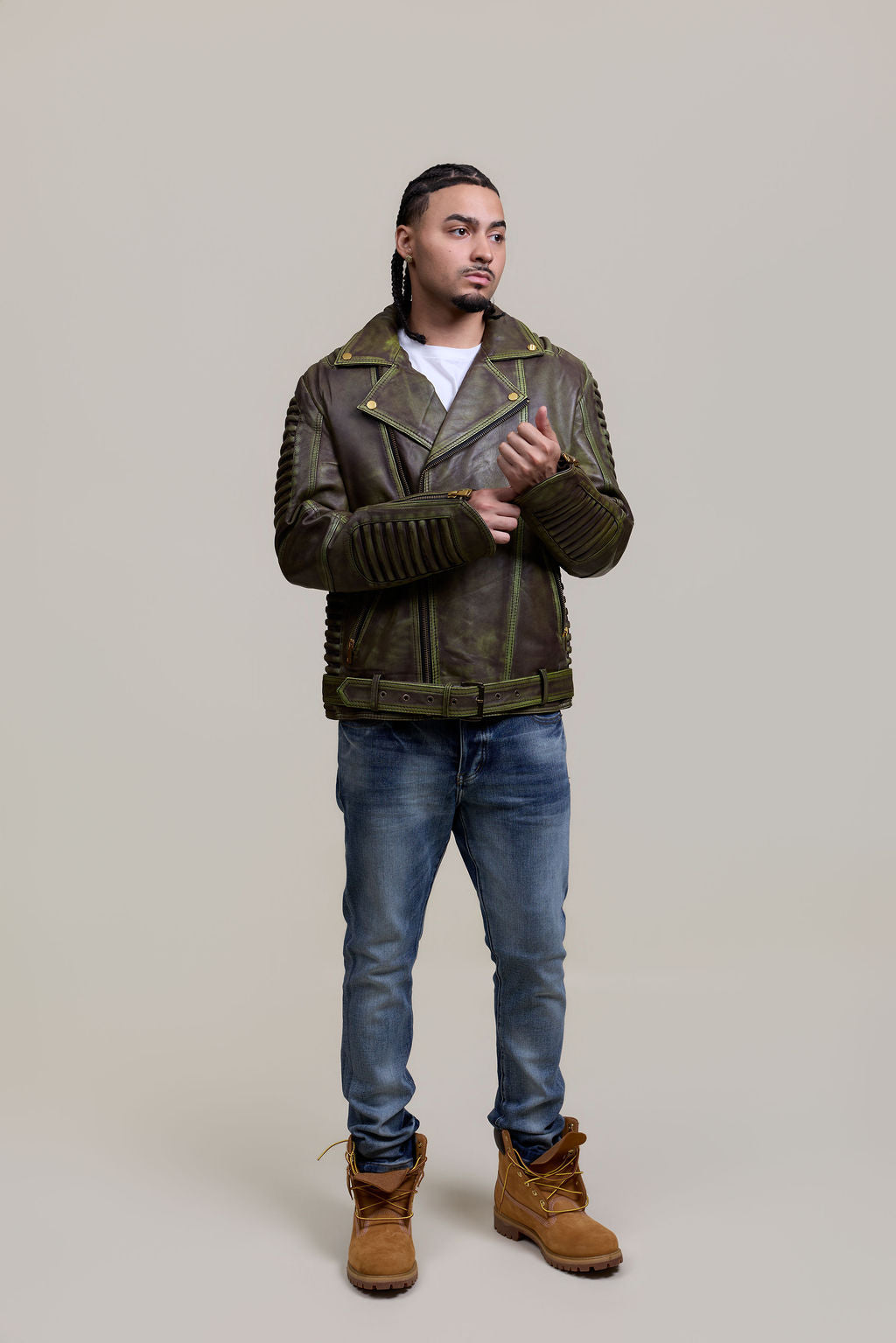 Men's Trey Biker Jacket [Distressed Green]
