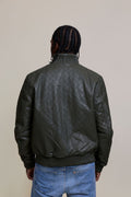Men's Franklin Quilted Leather Bomber Jacket [Olive]