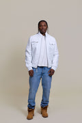 Men's Franklin Quilted Leather Bomber Jacket [White]