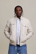 Men's Franklin Quilted Leather Bomber Jacket [Beige]