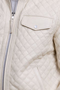 Men's Franklin Quilted Leather Bomber Jacket [Beige]