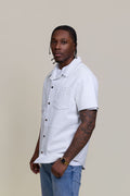 Men's Summer In Miami Luka Leather Short Sleeve Shirt [White]