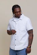 Men's Summer In Miami Luka Leather Short Sleeve Shirt [White]