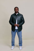 Men's Luka Leather Shirt [Forest Green]