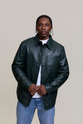Men's Luka Leather Shirt [Forest Green]