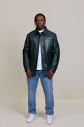 Men's Luka Leather Shirt [Forest Green]