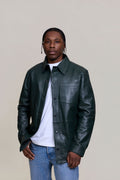 Men's Luka Leather Shirt [Forest Green]