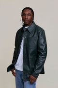 Men's Luka Leather Shirt [Forest Green]