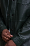 Men's Luka Leather Shirt [Forest Green]
