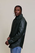 Men's Luka Leather Shirt [Forest Green]