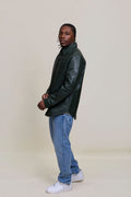 Men's Luka Leather Shirt [Forest Green]