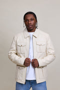 Men's Safari Leather Jacket [Beige]