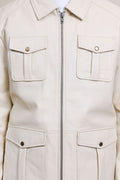 Men's Safari Leather Jacket [Beige]