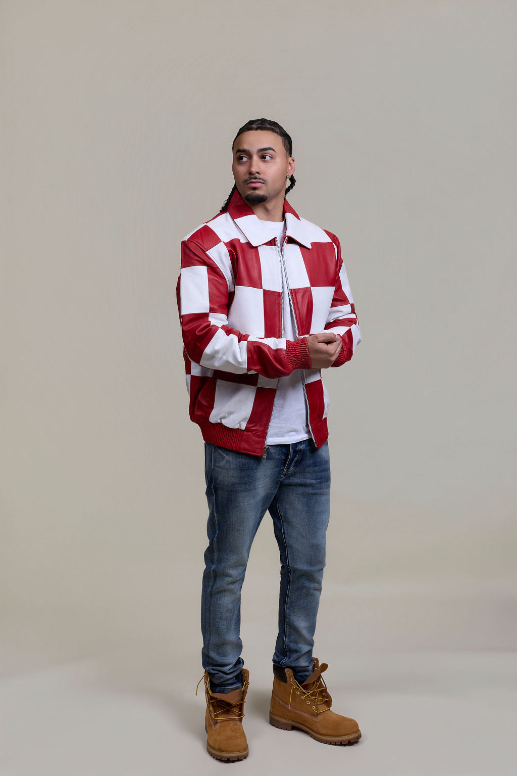 Men's Checkmate Jacket [White/Red]