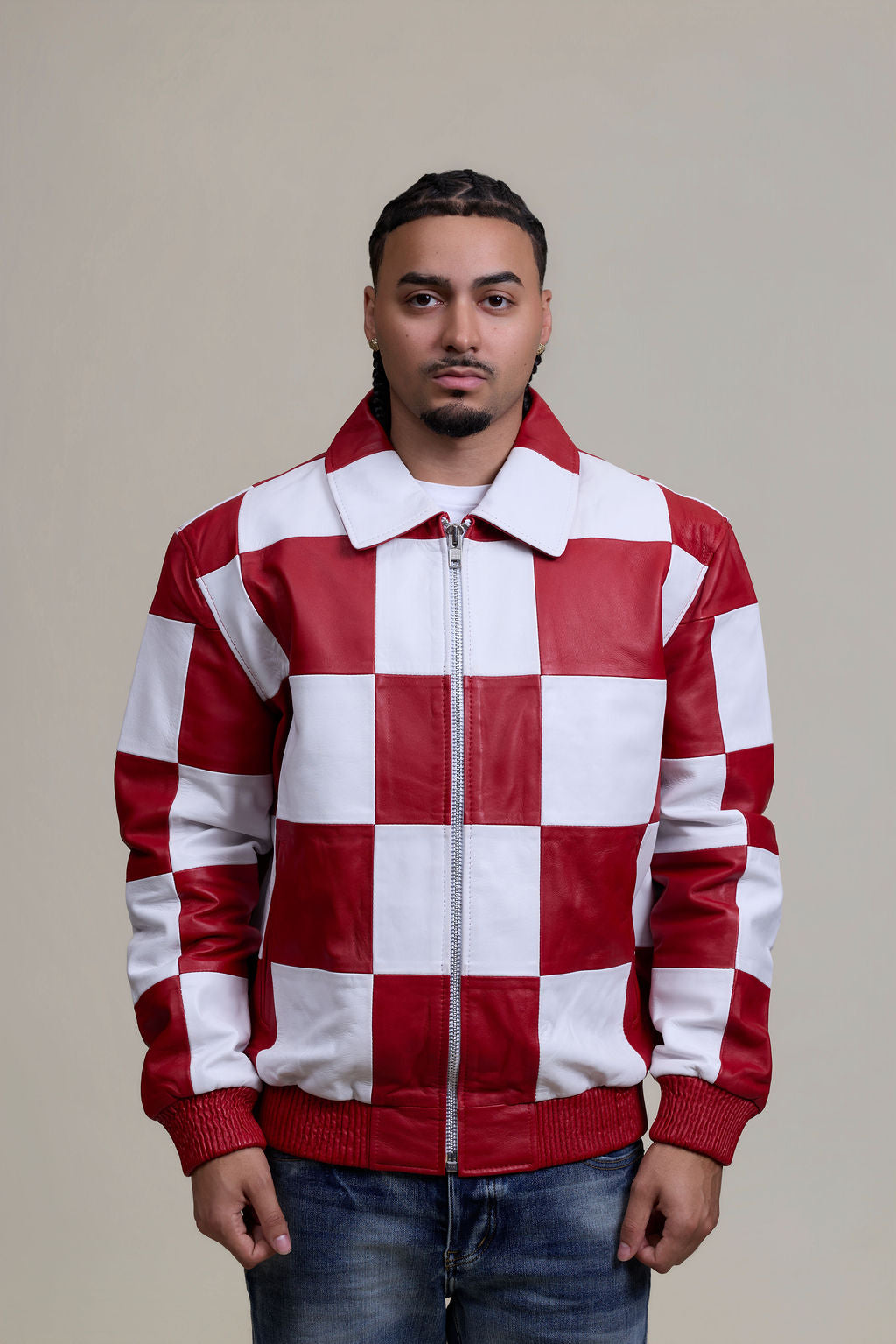 Men's Checkmate Jacket [White/Red]