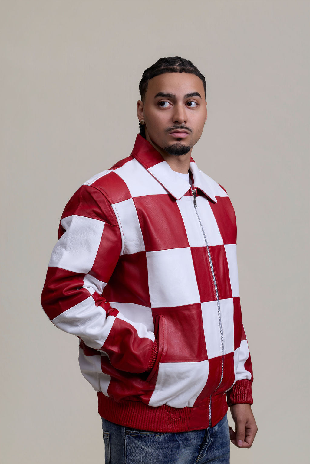 Men's Checkmate Jacket [White/Red]