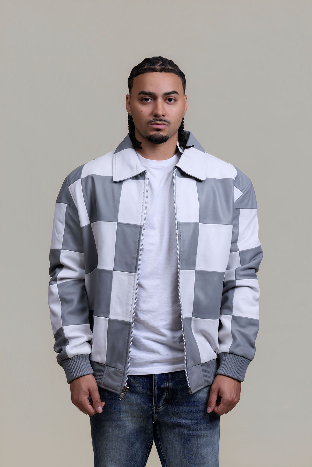 Men's Checkmate Jacket [White/Gray]