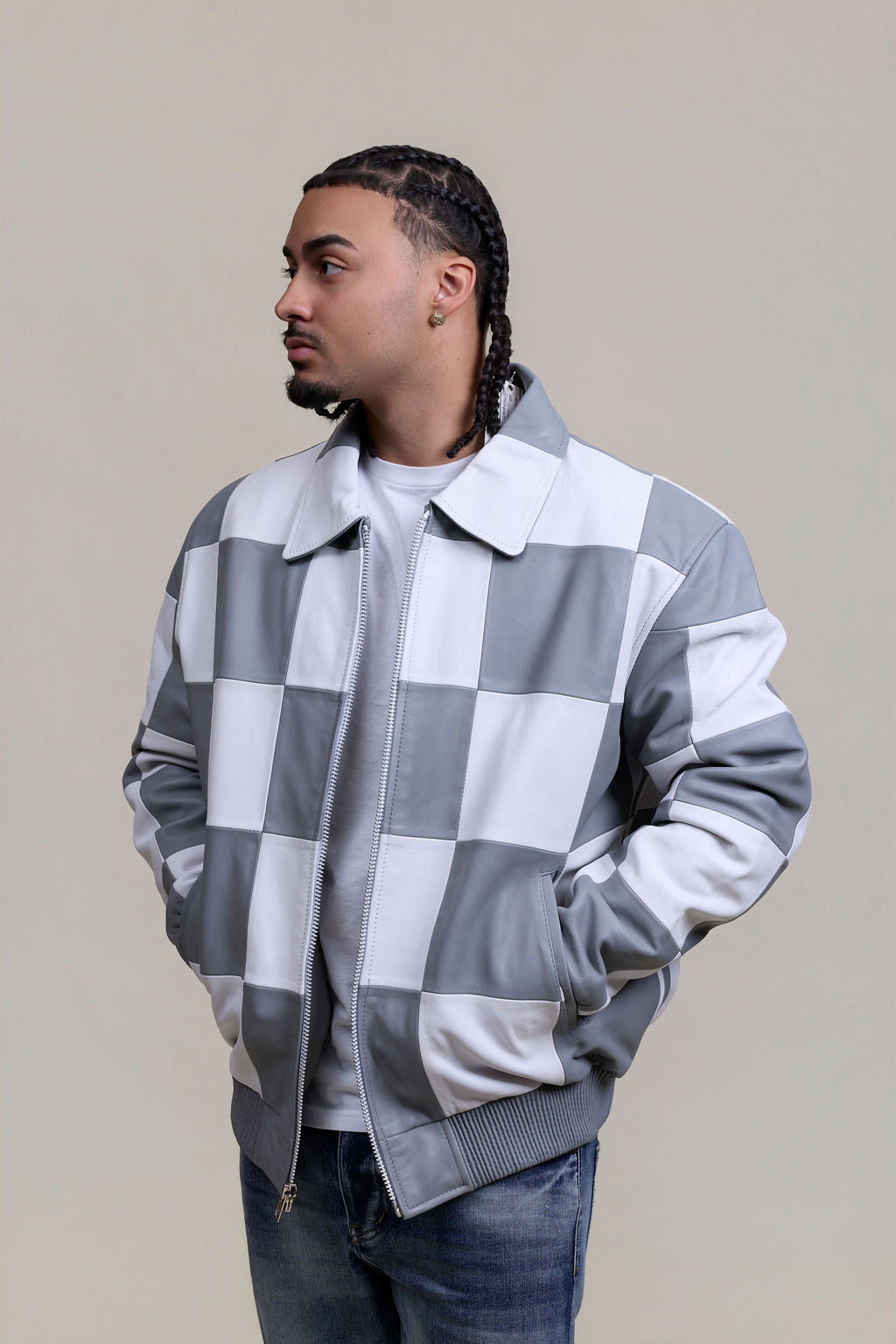 Men's Checkmate Jacket [White/Gray]