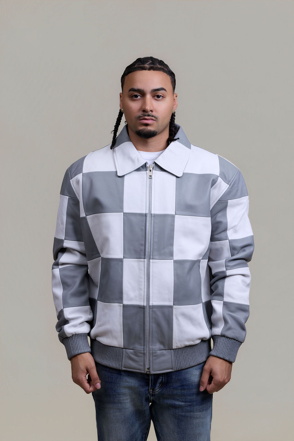Men's Checkmate Jacket [White/Gray]
