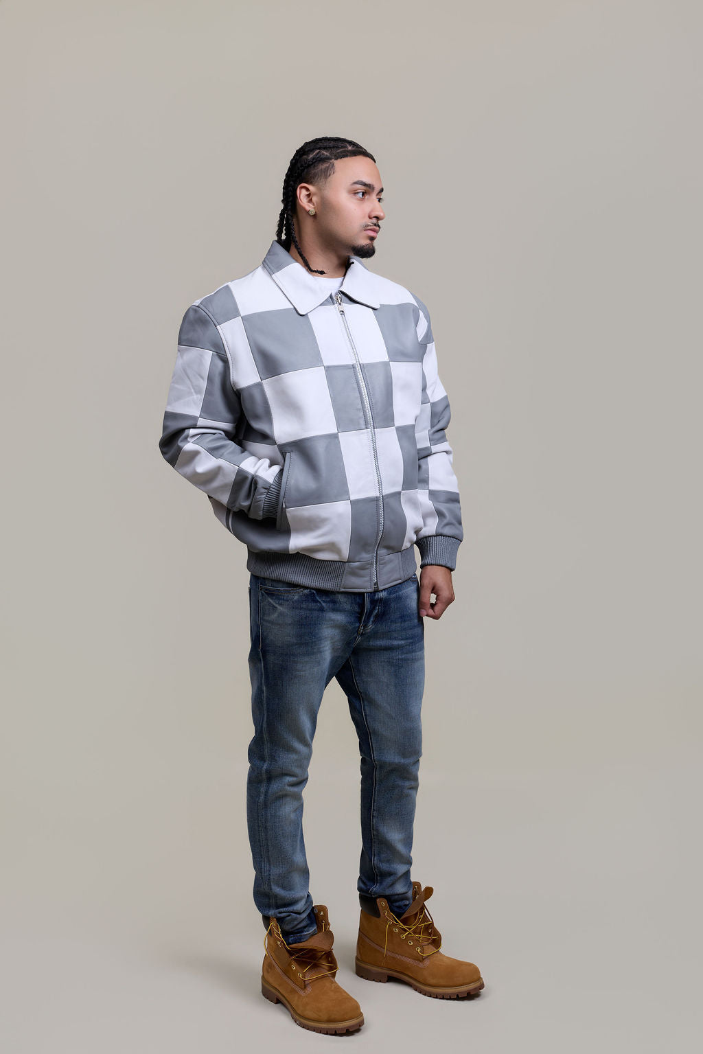 Men's Checkmate Jacket [White/Gray]
