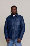 Men's James Leather Shirt [Navy Blue]