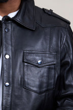 Men's James Leather Shirt [Black]