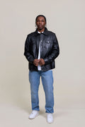 Men's James Leather Shirt [Black]