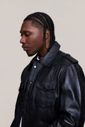 Men's James Leather Shirt [Black]