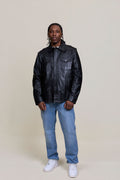 Men's James Leather Shirt [Black]