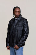 Men's James Leather Shirt [Black]