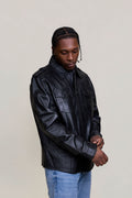 Men's James Leather Shirt [Black]