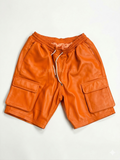 Men's Leather Cargo Shorts