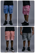 Men's Leather Cargo Shorts [Distressed Colors]