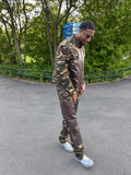 Men's Moto Set — Cotton Twill & Leather [Camo/Chocolate]