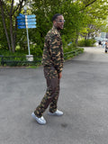 Men's Moto Set — Cotton Twill & Leather [Camo/Chocolate]