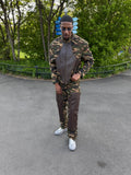 Men's Moto Set — Cotton Twill & Leather [Camo/Chocolate]