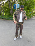 Men's Moto Set — Cotton Twill & Leather [Camo/Chocolate]