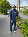 Men's Moto Set — Cotton Twill & Leather [Navy/Navy]